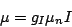 \begin{displaymath}
\mu = g_I\mu_n I
\end{displaymath}